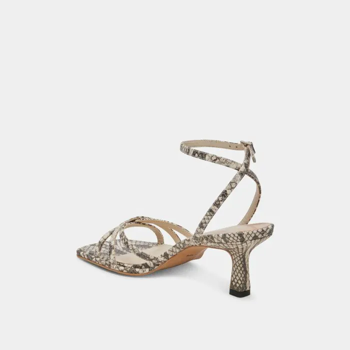 Heels Shop Dolce Vita Manji Heels Black White Embossed Snake Black White Embossed Snake