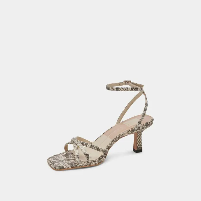 Heels Shop Dolce Vita Manji Heels Black White Embossed Snake Black White Embossed Snake