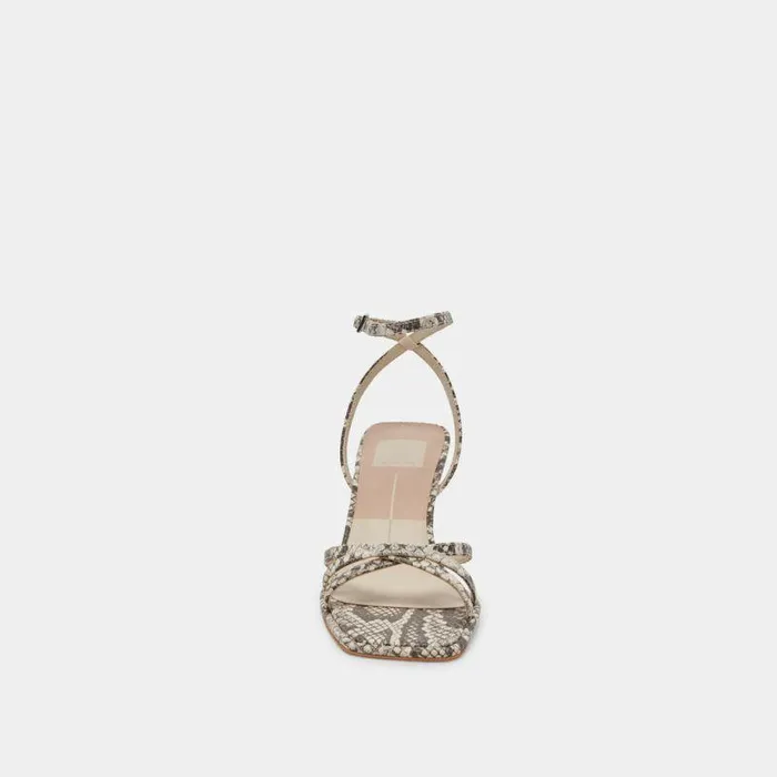 Heels Shop Dolce Vita Manji Heels Black White Embossed Snake Black White Embossed Snake