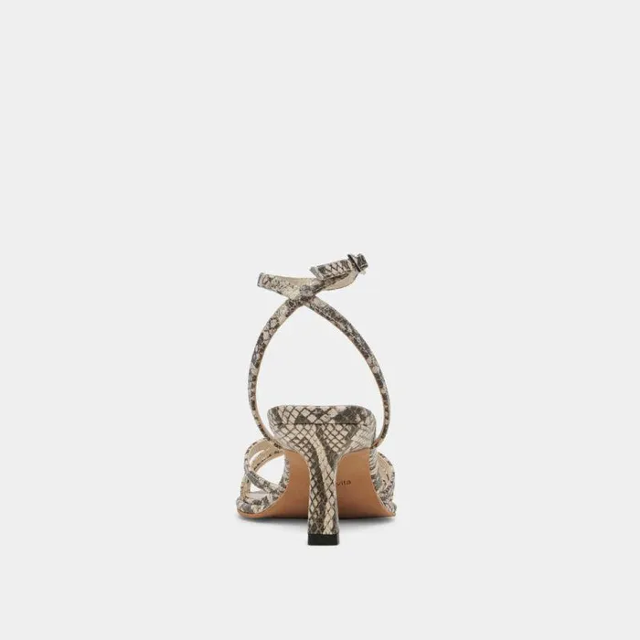 Heels Shop Dolce Vita Manji Heels Black White Embossed Snake Black White Embossed Snake