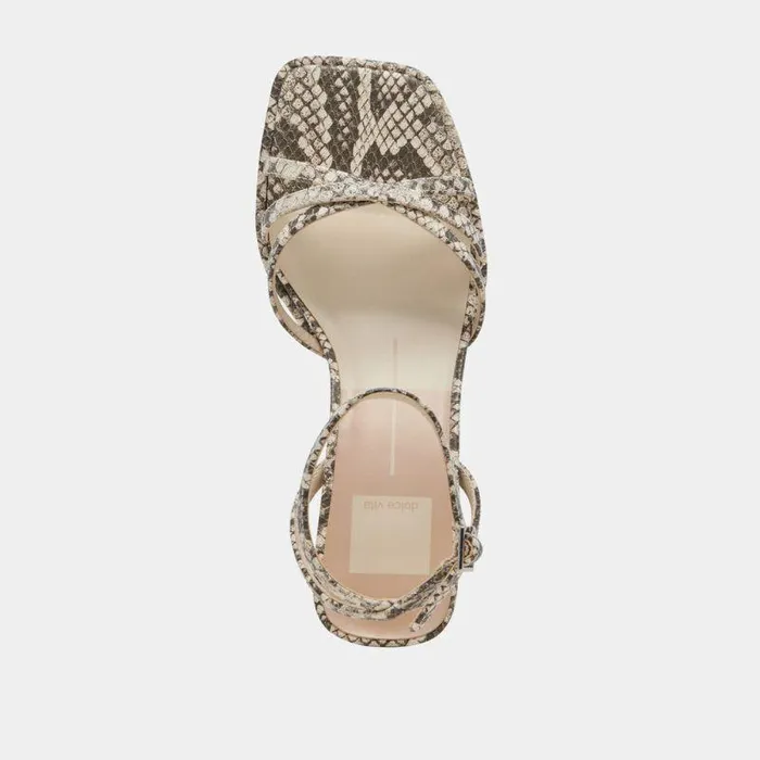 Heels Shop Dolce Vita Manji Heels Black White Embossed Snake Black White Embossed Snake