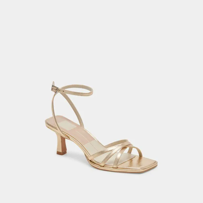 Heels Shop Dolce Vita Manji Heels Light Gold Metallic Leather Light Gold Metallic Leather