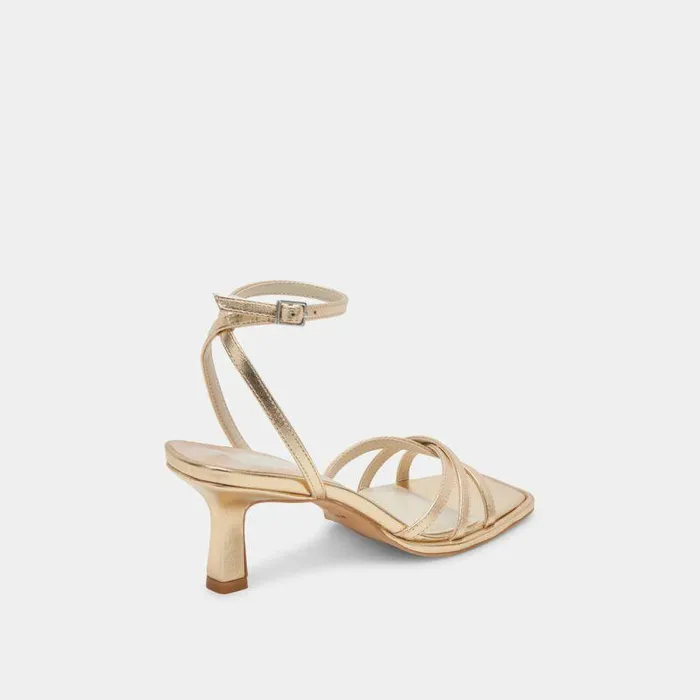 Heels Shop Dolce Vita Manji Heels Light Gold Metallic Leather Light Gold Metallic Leather
