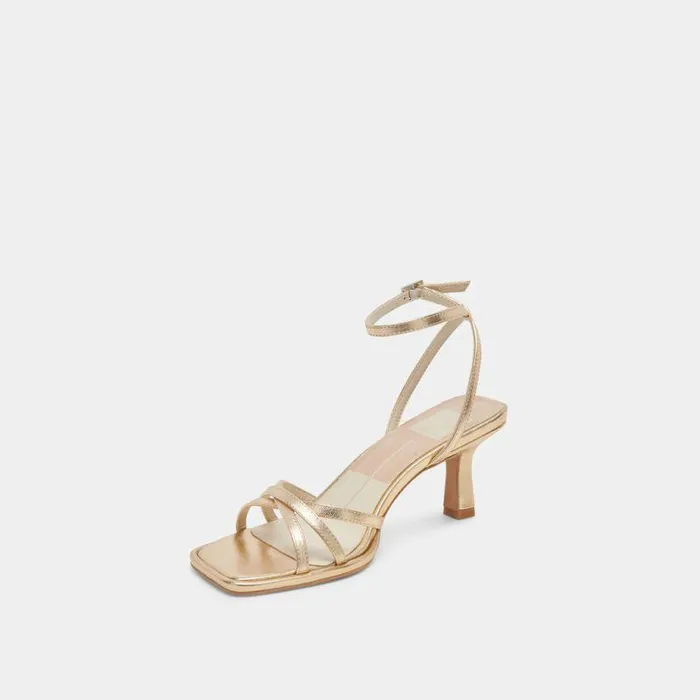 Heels Shop Dolce Vita Manji Heels Light Gold Metallic Leather Light Gold Metallic Leather