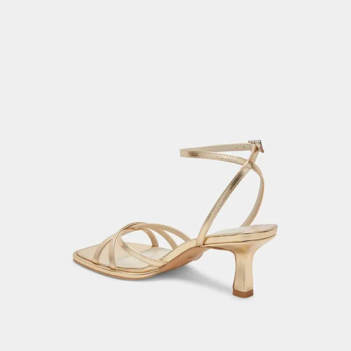 Heels Shop Dolce Vita Manji Heels Light Gold Metallic Leather Light Gold Metallic Leather