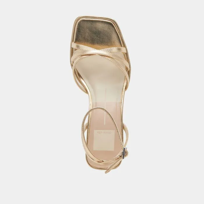 Heels Shop Dolce Vita Manji Heels Light Gold Metallic Leather Light Gold Metallic Leather