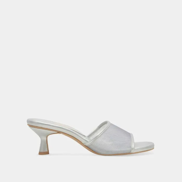 Heels Shop Dolce Vita Meeza Heels Silver Mesh Silver Mesh
