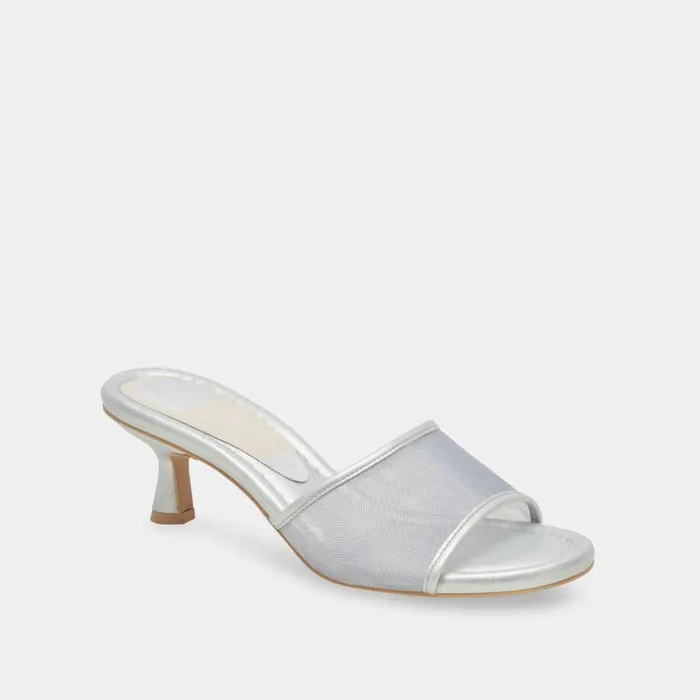 Heels Shop Dolce Vita Meeza Heels Silver Mesh Silver Mesh