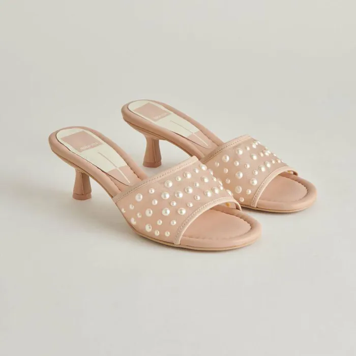 Heels Shop Dolce Vita Meeza Pearl Heels Blush Mesh Blush Mesh