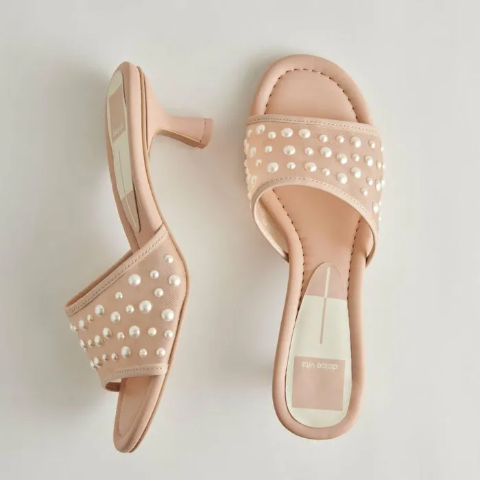 Heels Shop Dolce Vita Meeza Pearl Heels Blush Mesh Blush Mesh