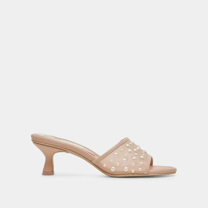 Heels Shop Dolce Vita Meeza Pearl Heels Blush Mesh Blush Mesh