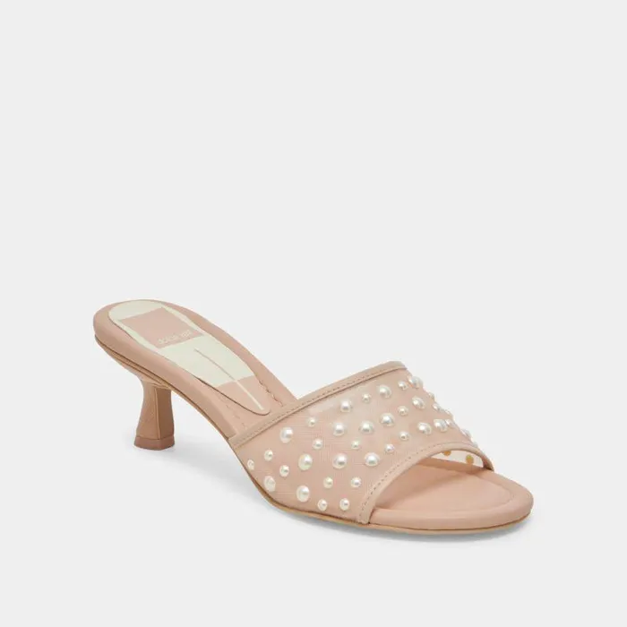 Heels Shop Dolce Vita Meeza Pearl Heels Blush Mesh Blush Mesh