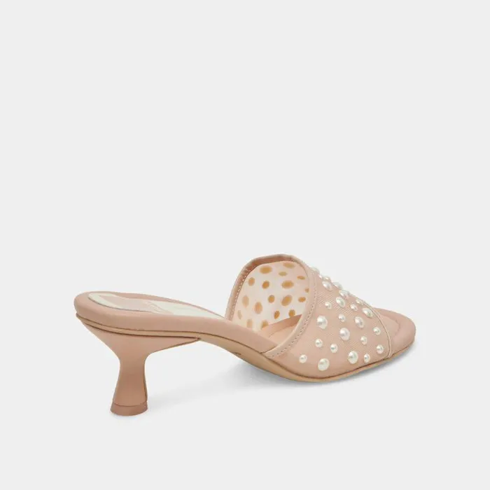 Heels Shop Dolce Vita Meeza Pearl Heels Blush Mesh Blush Mesh