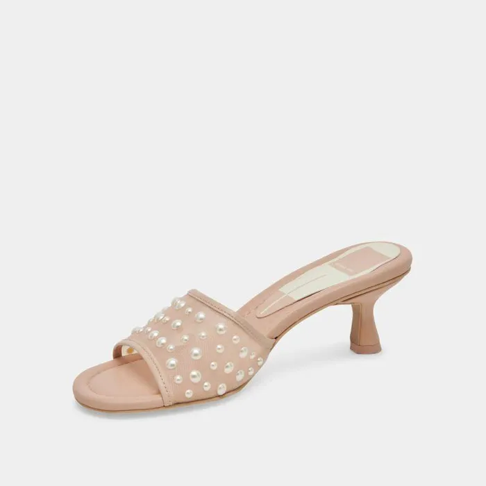 Heels Shop Dolce Vita Meeza Pearl Heels Blush Mesh Blush Mesh