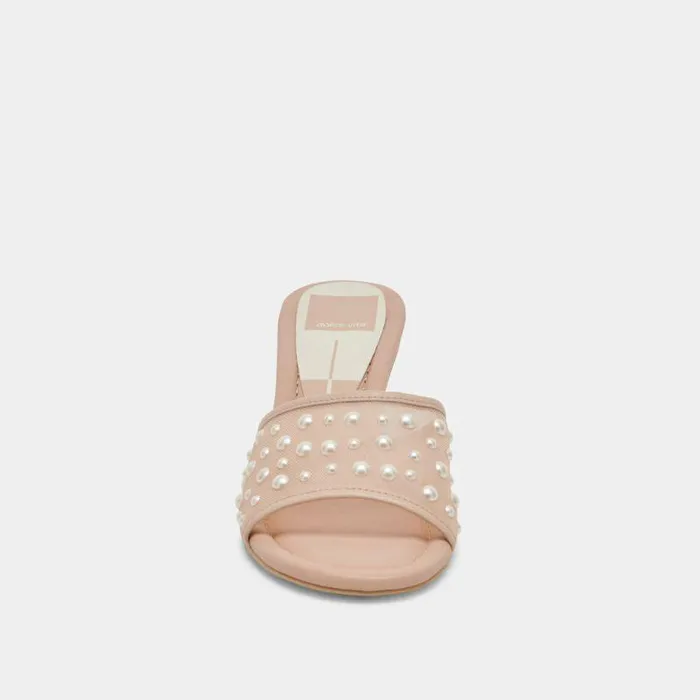 Heels Shop Dolce Vita Meeza Pearl Heels Blush Mesh Blush Mesh