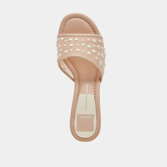 Heels Shop Dolce Vita Meeza Pearl Heels Blush Mesh Blush Mesh
