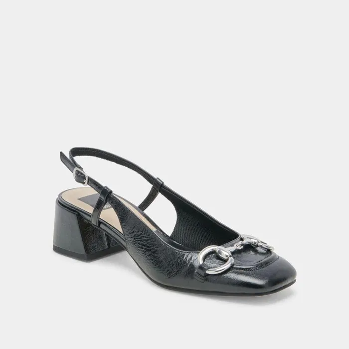 Heels Shop Dolce Vita Melli Heels Midnight Crinkle Patent Midnight Crinkle Patent