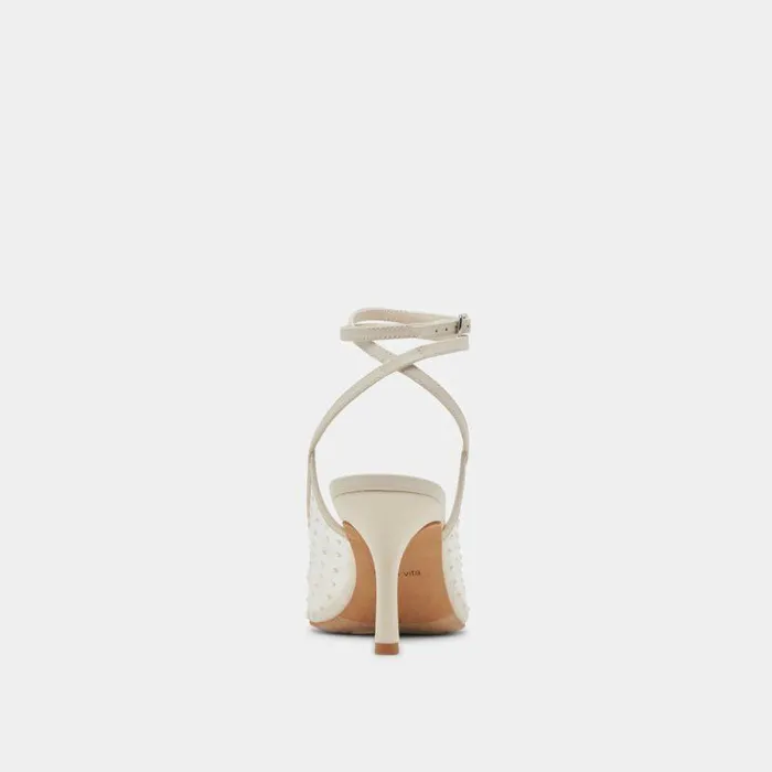 Heels Shop Dolce Vita Missy Pearl Heels Ivory Mesh Ivory Mesh