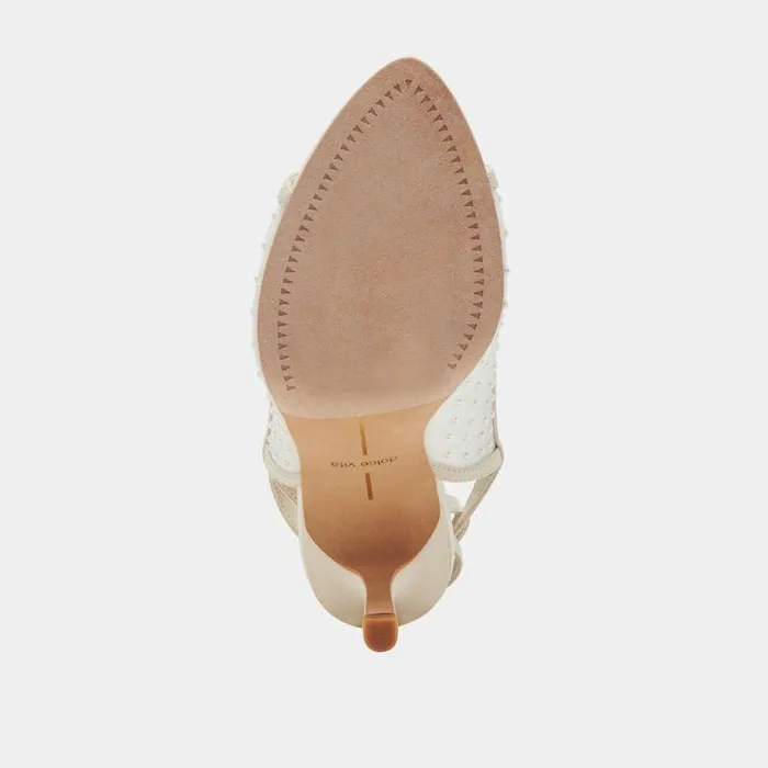 Heels Shop Dolce Vita Missy Pearl Heels Ivory Mesh Ivory Mesh