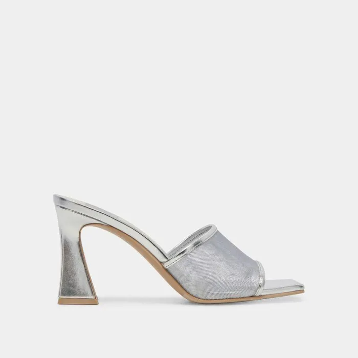 Heels Shop Dolce Vita Narda Heels Silver Mesh Silver Mesh