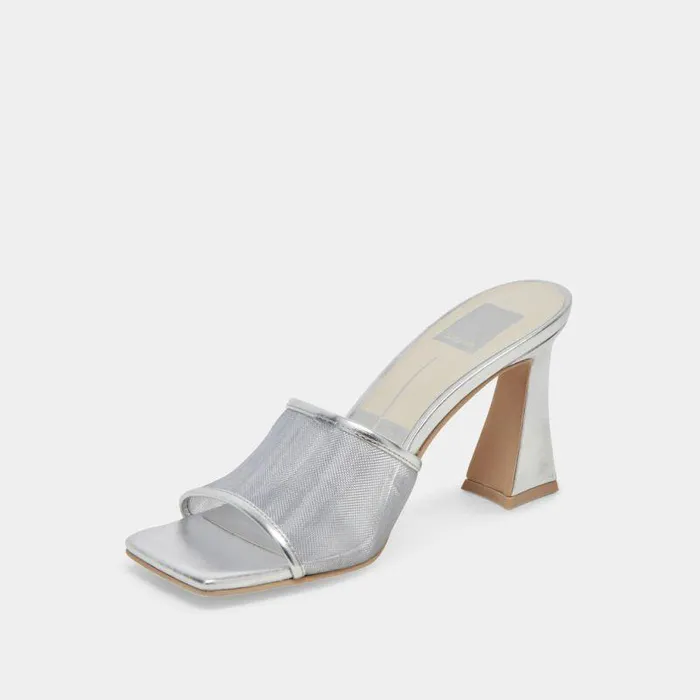 Heels Shop Dolce Vita Narda Heels Silver Mesh Silver Mesh
