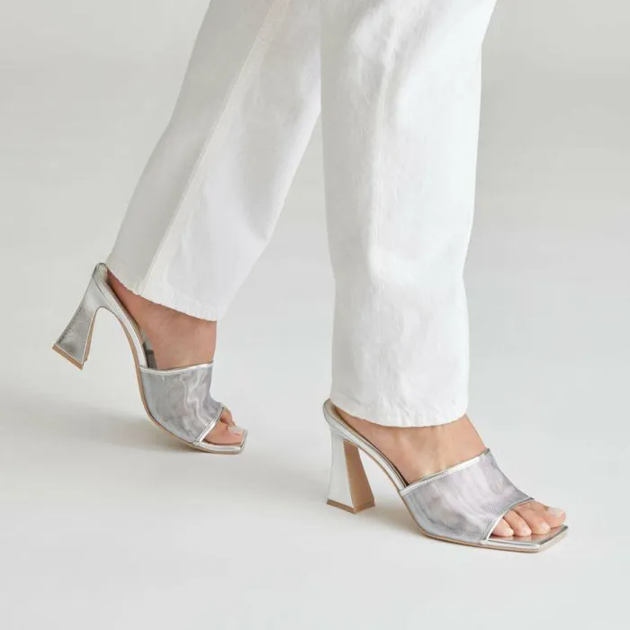 Heels Shop Dolce Vita Narda Heels Silver Mesh Silver Mesh