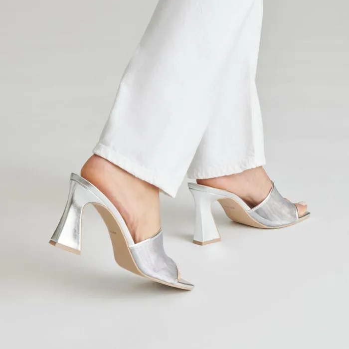 Heels Shop Dolce Vita Narda Heels Silver Mesh Silver Mesh
