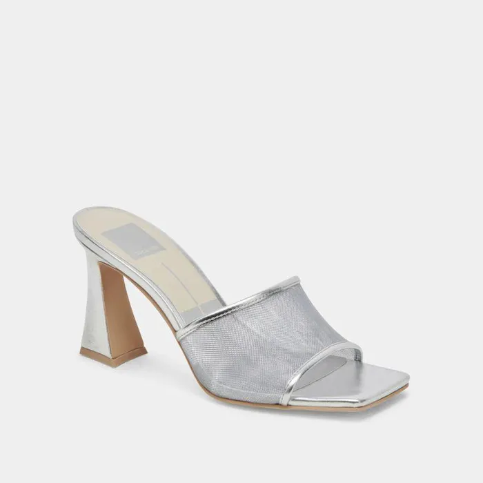 Heels Shop Dolce Vita Narda Heels Silver Mesh Silver Mesh