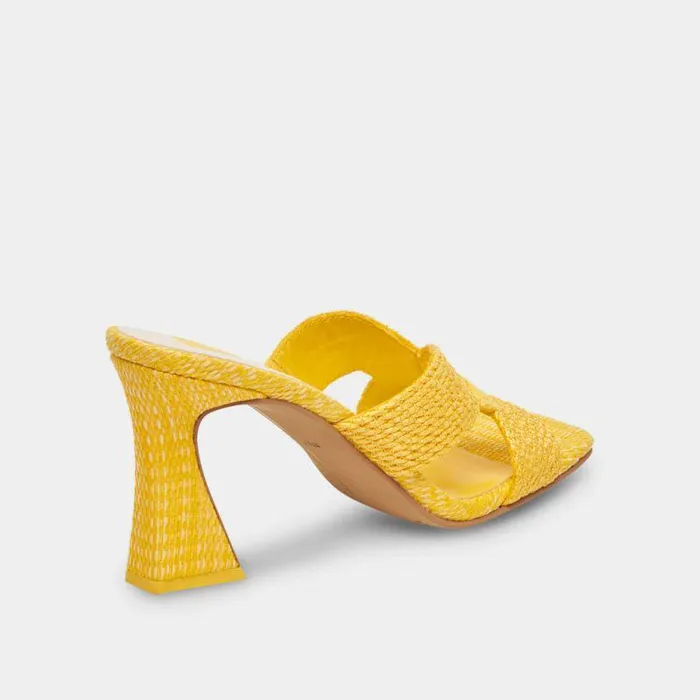 Heels Shop Dolce Vita Nitro Heels Yellow Raffia Yellow Raffia