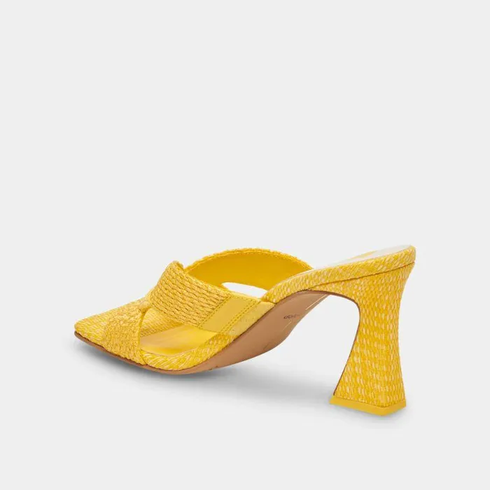 Heels Shop Dolce Vita Nitro Heels Yellow Raffia Yellow Raffia