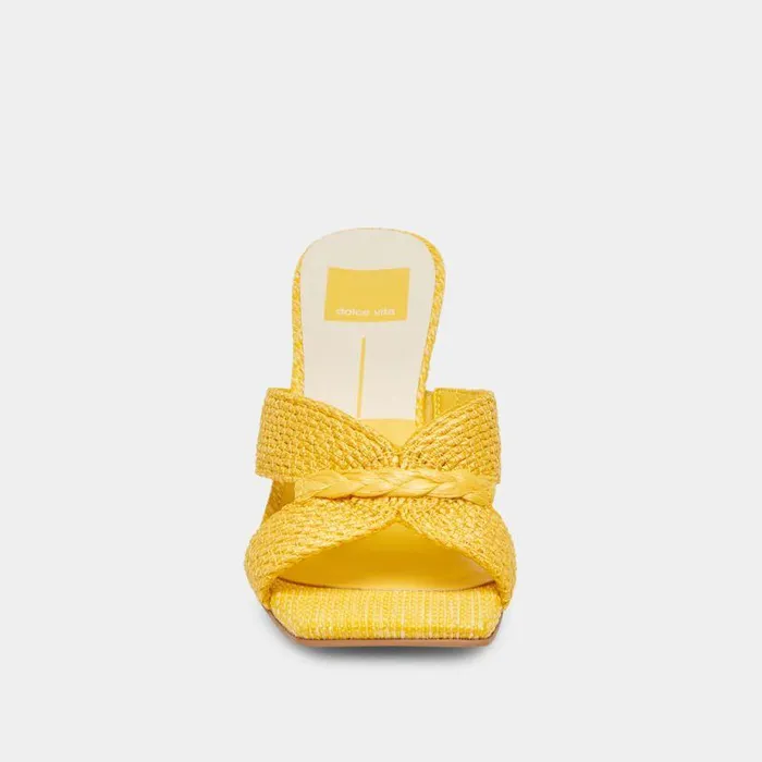 Heels Shop Dolce Vita Nitro Heels Yellow Raffia Yellow Raffia