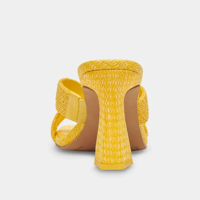 Heels Shop Dolce Vita Nitro Heels Yellow Raffia Yellow Raffia