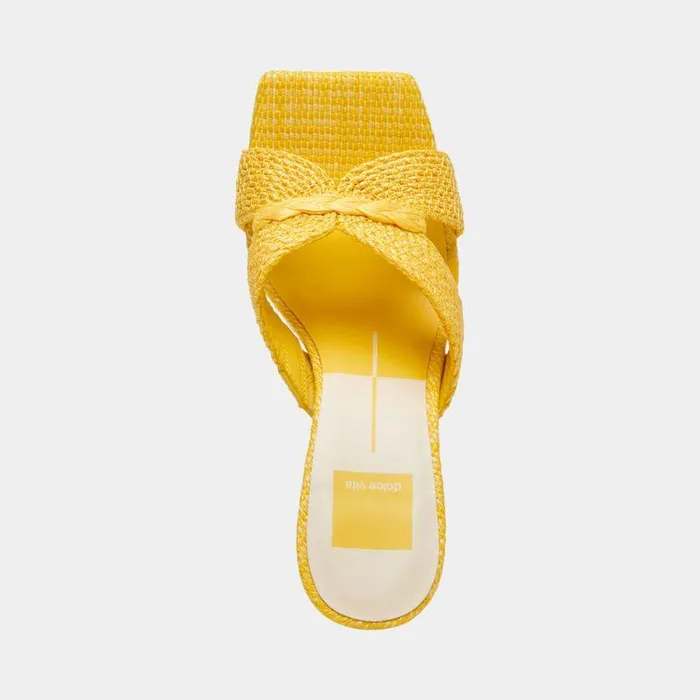 Heels Shop Dolce Vita Nitro Heels Yellow Raffia Yellow Raffia