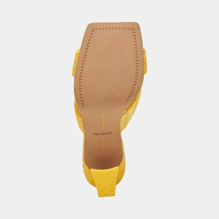 Heels Shop Dolce Vita Nitro Heels Yellow Raffia Yellow Raffia