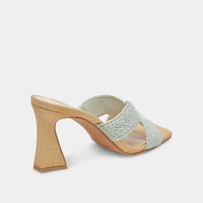 Heels Shop Dolce Vita Nitro Wide Heels Mint Raffia Mint Raffia
