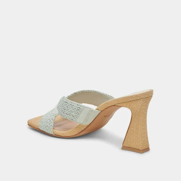 Heels Shop Dolce Vita Nitro Wide Heels Mint Raffia Mint Raffia