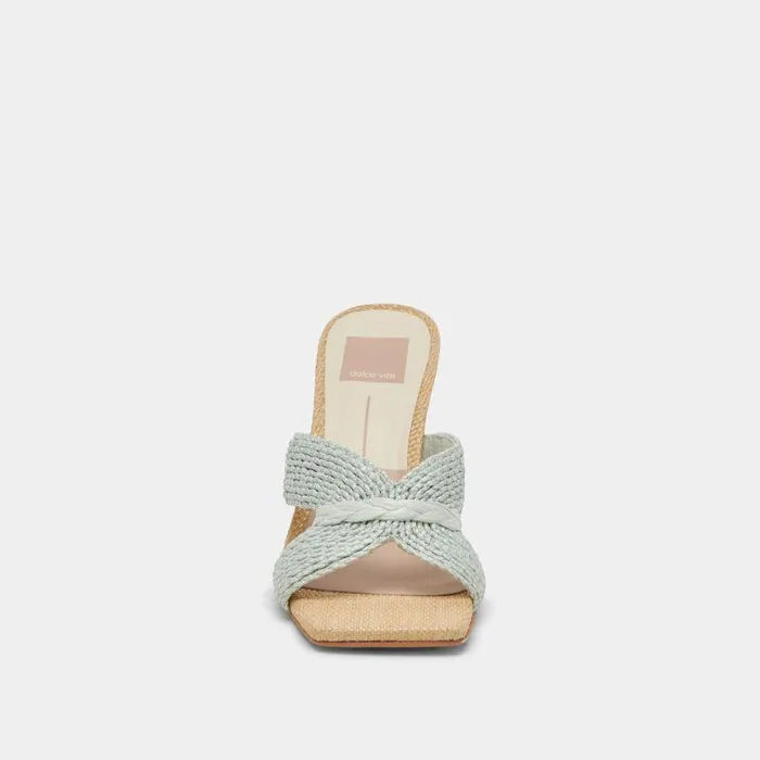 Heels Shop Dolce Vita Nitro Wide Heels Mint Raffia Mint Raffia