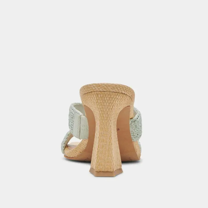 Heels Shop Dolce Vita Nitro Wide Heels Mint Raffia Mint Raffia