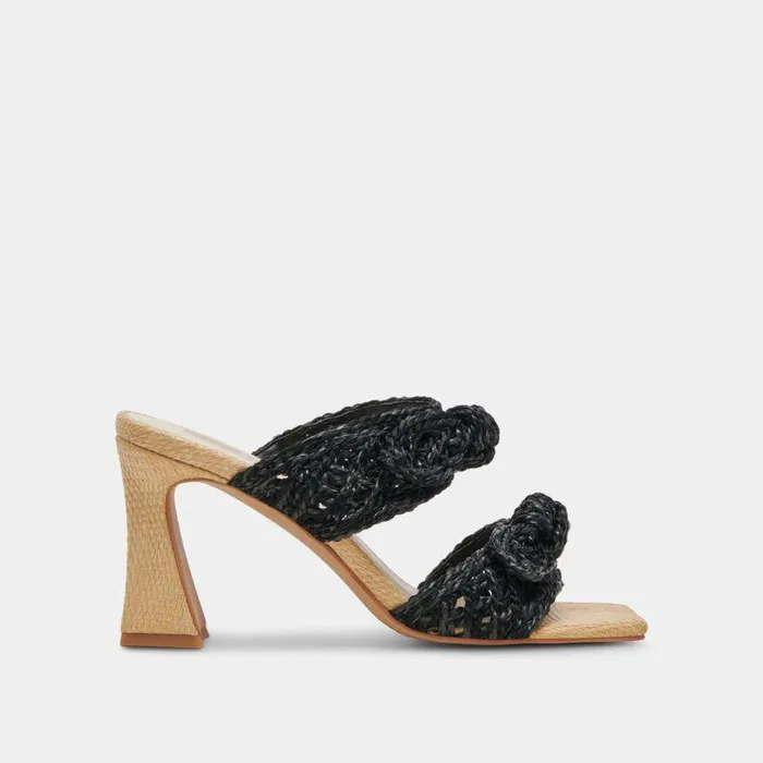 Heels Shop Dolce Vita Niyah Heels Onyx Raffia Onyx Raffia