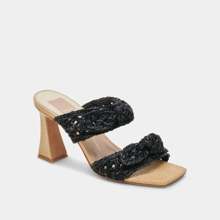 Heels Shop Dolce Vita Niyah Heels Onyx Raffia Onyx Raffia
