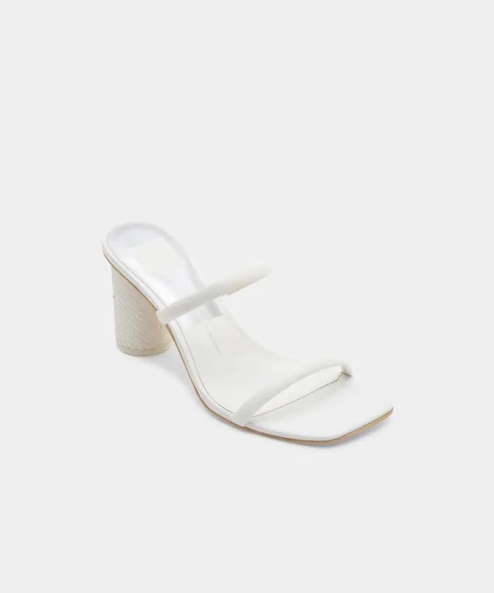 Heels Shop Dolce Vita Noles Heels White Leather Women039s Chunky Round Heels White Leather