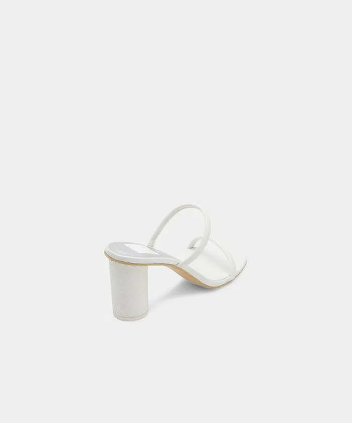 Heels Shop Dolce Vita Noles Heels White Leather Women039s Chunky Round Heels White Leather