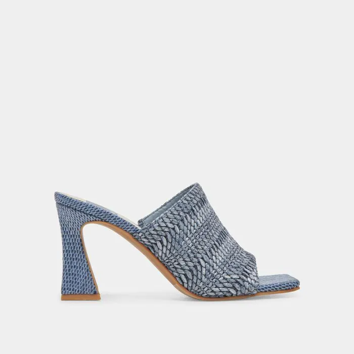 Heels Shop Dolce Vita Novis Heels Blue Woven Blue Woven