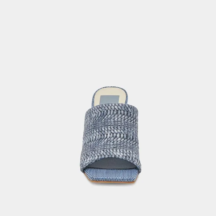 Heels Shop Dolce Vita Novis Heels Blue Woven Blue Woven