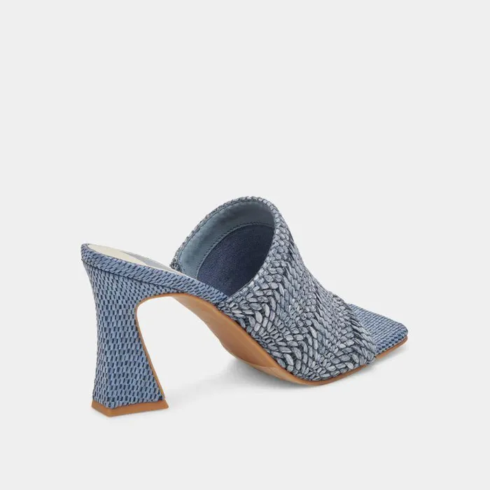 Heels Shop Dolce Vita Novis Heels Blue Woven Blue Woven