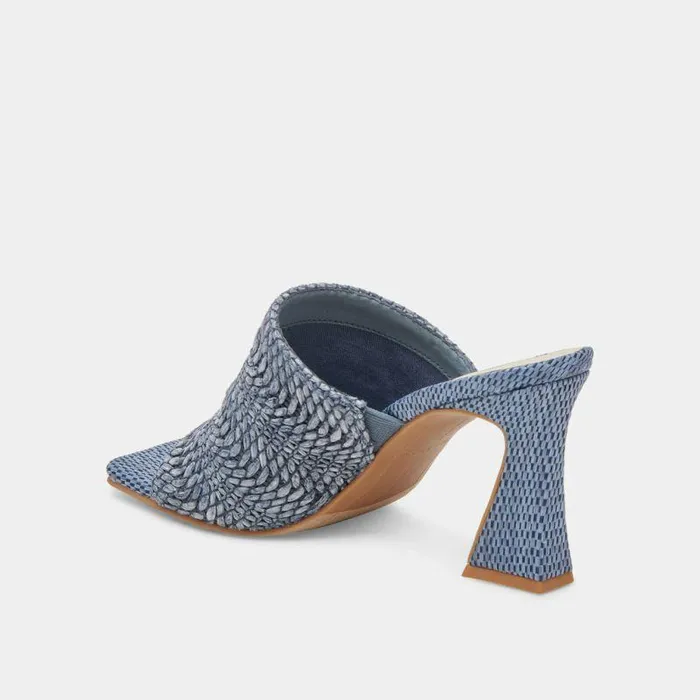 Heels Shop Dolce Vita Novis Heels Blue Woven Blue Woven