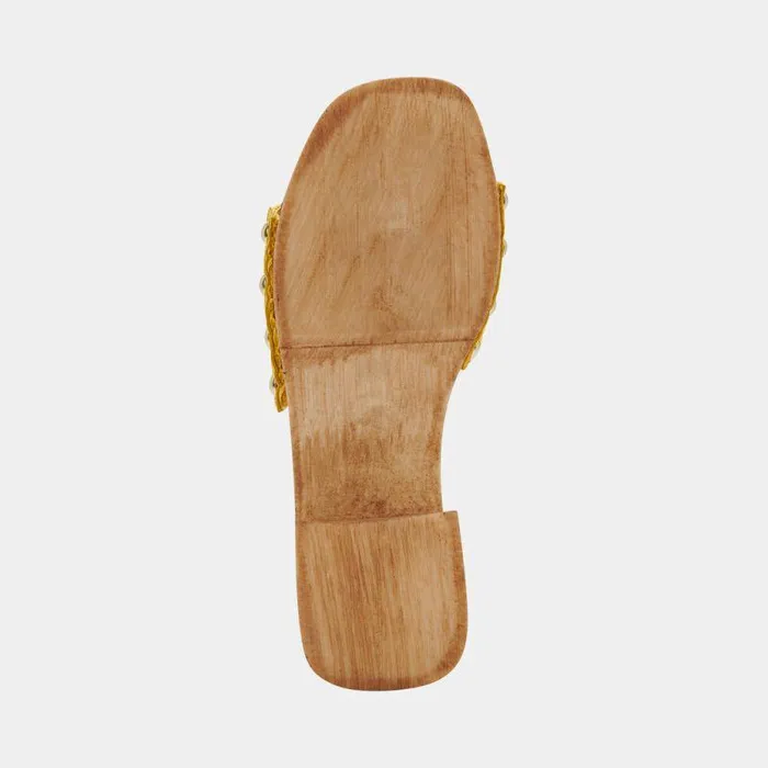 Heels Shop Dolce Vita Oakley Heels Yellow Raffia Yellow Raffia