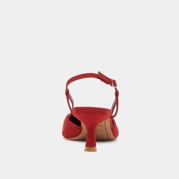 Heels Shop Dolce Vita Odela Wide Heels Crimson Suede Crimson Suede