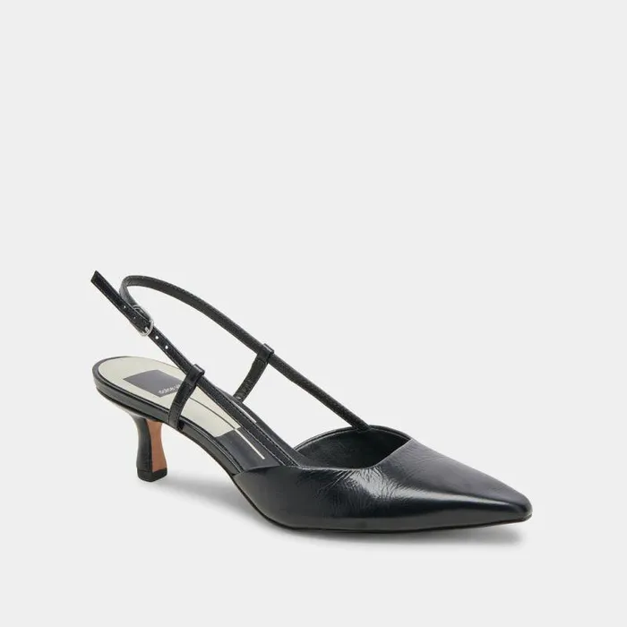 Heels Shop Dolce Vita Odela Wide Heels Midnight Crinkle Patent Midnight Crinkle Patent