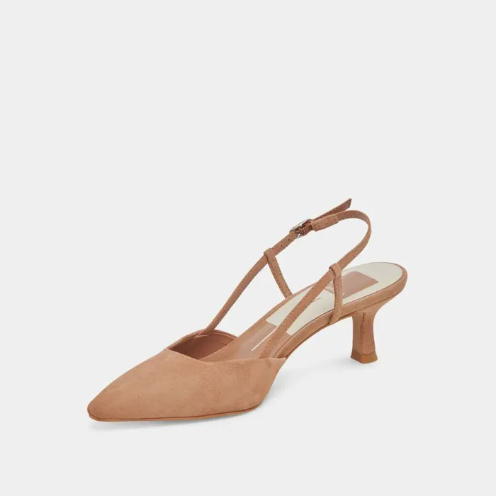 Heels Shop Dolce Vita Odela Wide Heels Toffee Suede Toffee Suede